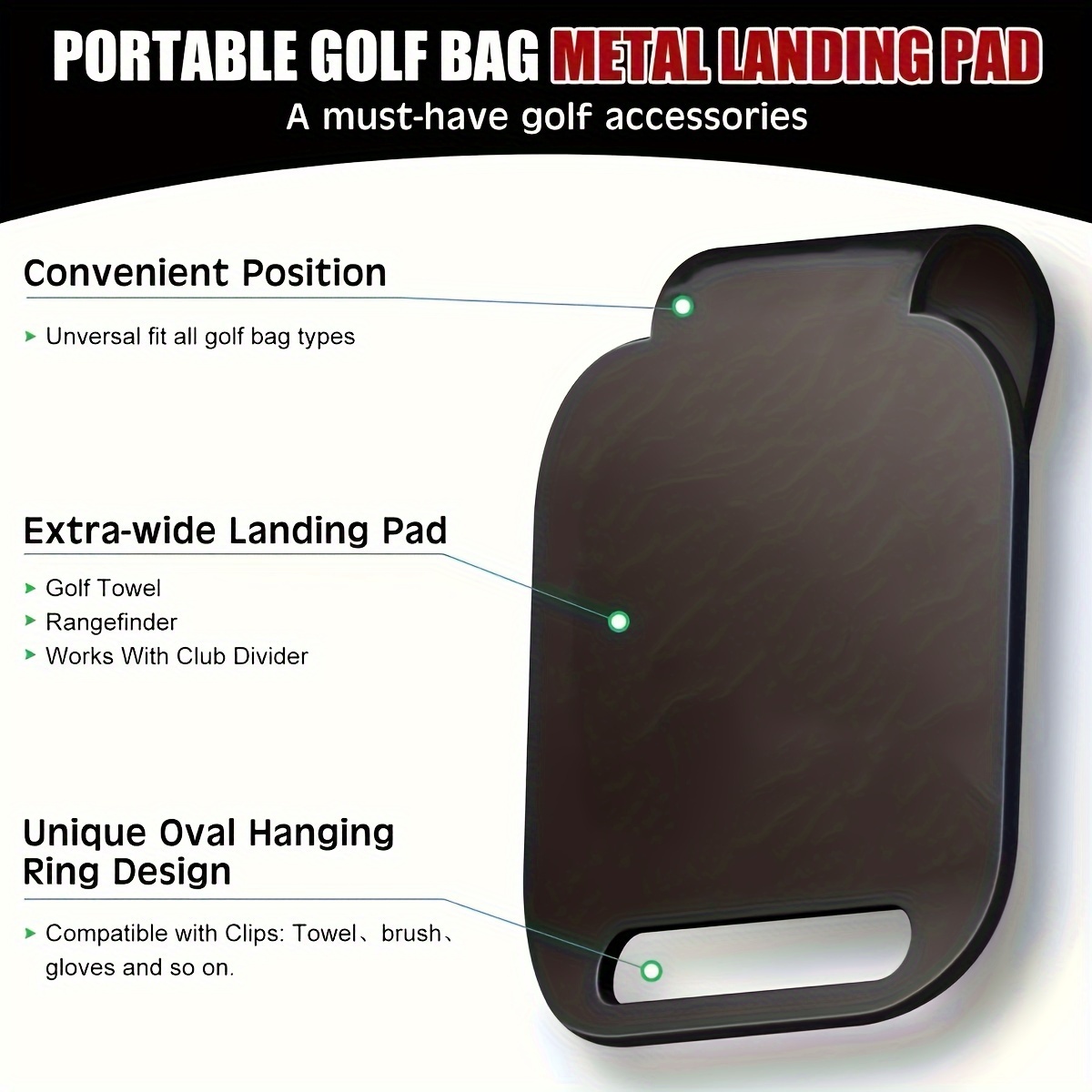 Golf Rangefinder - وسادة هبوط حقيبة الجولف المغناطيسية (9*8